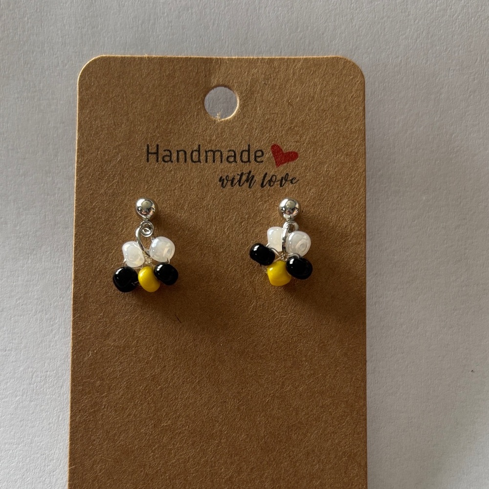Bee-Themed Beaded Earrings